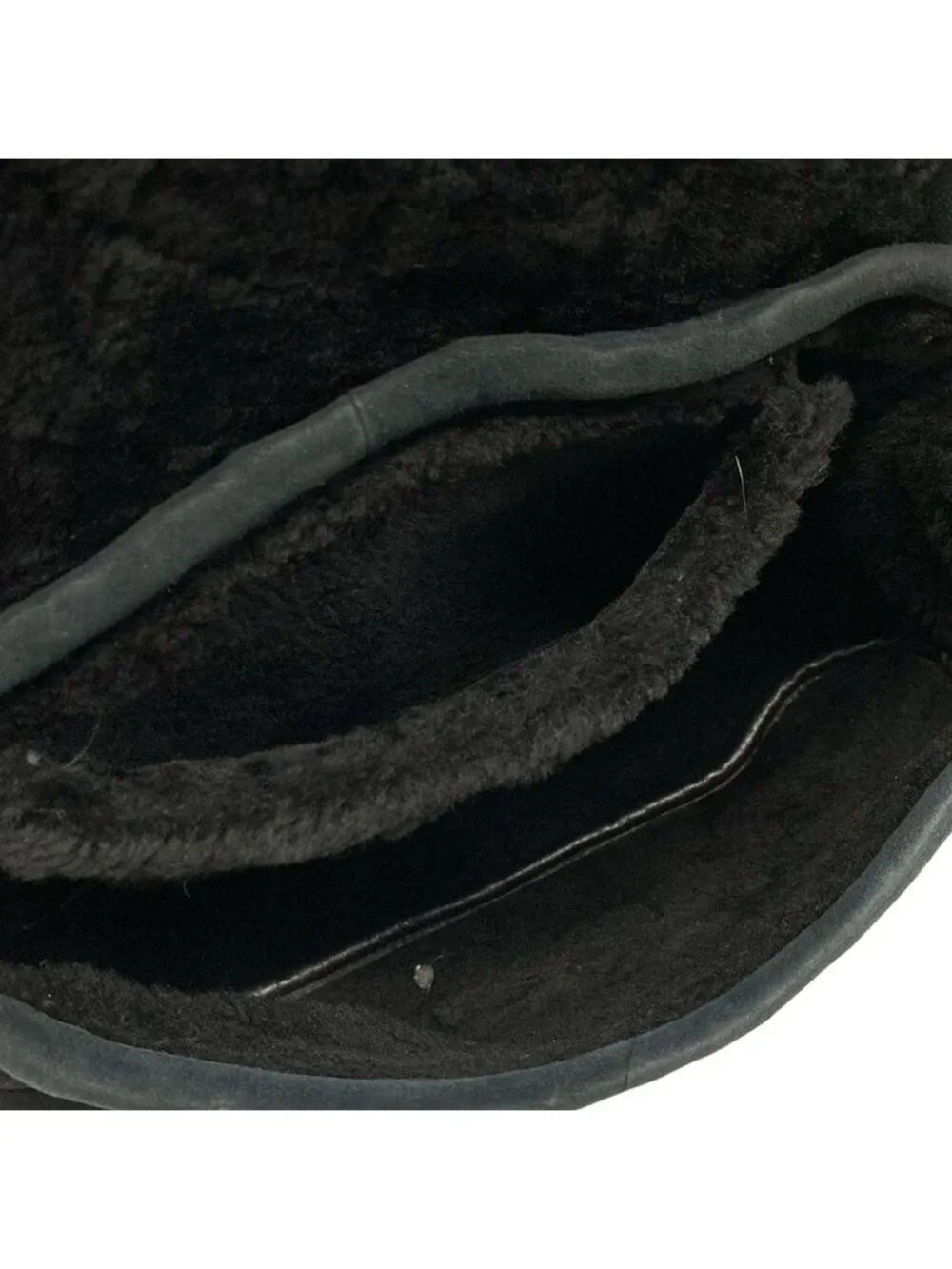 Chanel Shoulder Bag 2.55 Quilted Black Chain Silver Shearling